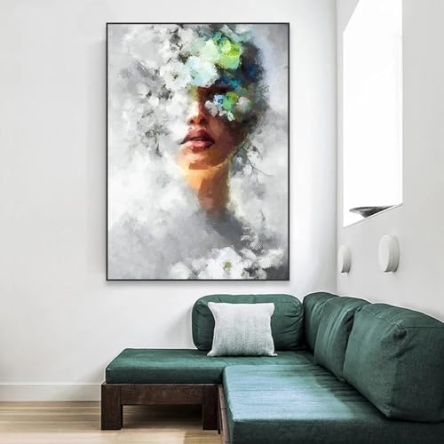 ZHUOYA Frau mit Blumenkopf, Leinwanddruck, Gemälde, moderne abstrakte Frau, Wandkunst, Poster, Wohnzimmer, Leinwandgemälde, Kunstdekor, 40 x 60 cm, rahmenlos ZHUOYA Frau mit Blumenkopf, Leinwanddruck, Gemälde, moderne abstrakte Frau, Wandkunst, Poster, Wohnzimmer, Leinwandgemälde, Kunstdekor, 40 x 60 cm, rahmenlos von ZHUOYA
