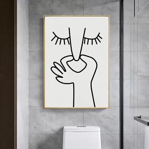 ZHUOYA Günstiges abstraktes, humorvolles, übler Geruch, lustiges Badezimmer-Poster, Schwarz-Weiß-Druck, Leinwandbild, Wandkunst, Badezimmer-Dekoration, 50 x 70 cm, rahmenlos ZHUOYA Günstiges abstraktes, humorvolles, übler Geruch, lustiges Badezimmer-Poster, Schwarz-Weiß-Druck, Leinwandbild, Wandkunst, Badezimmer-Dekoration, 50 x 70 cm, rahmenlos von ZHUOYA