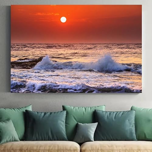 ZHUOYA Lebendige Sonnenuntergang-Leinwand-Poster, farbenfroher Gemäldedruck, Wandkunst für Wohnzimmer-Dekor, malerische Wandbilder, farbenfrohe Szene, 80 x 120 cm, rahmenlos ZHUOYA Lebendige Sonnenuntergang-Leinwand-Poster, farbenfroher Gemäldedruck, Wandkunst für Wohnzimmer-Dekor, malerische Wandbilder, farbenfrohe Szene, 80 x 120 cm, rahmenlos von ZHUOYA