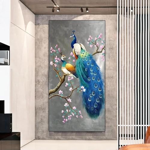 ZHUOYA Nordisches Tier, bunter Pfau, Leinwandgemälde, moderne Poster und Drucke, Wandkunst, Bilder für die Wohnzimmerdekoration, 70 x 100 cm, rahmenlos ZHUOYA Nordisches Tier, bunter Pfau, Leinwandgemälde, moderne Poster und Drucke, Wandkunst, Bilder für die Wohnzimmerdekoration, 70 x 100 cm, rahmenlos von ZHUOYA