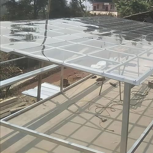 Dachplatten aus Polycarbonat,Transparente Acryl Plastik Platten,Stoßfestes PC Endurance Board,Wasserdicht,Anti-UV,Für Gewächshaus Terrassen Balkon Sicherer Zaun Sonnenräume (1.22x4m) von ZHUOZ1T