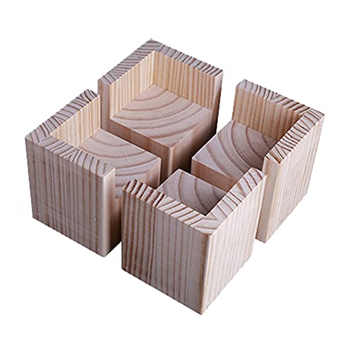 Massivholzblock Möbelbeine,Elefantenfuß Bed Rise,Möbel Risers aus Holz Betterhöhung Tischerhöher Erhöhung,für DIY Schrankfüße Sofafusse Tischbeine Schreibtisch Bett, 4 Stück (10 * 10 * 15cm) von ZHUOZ1T