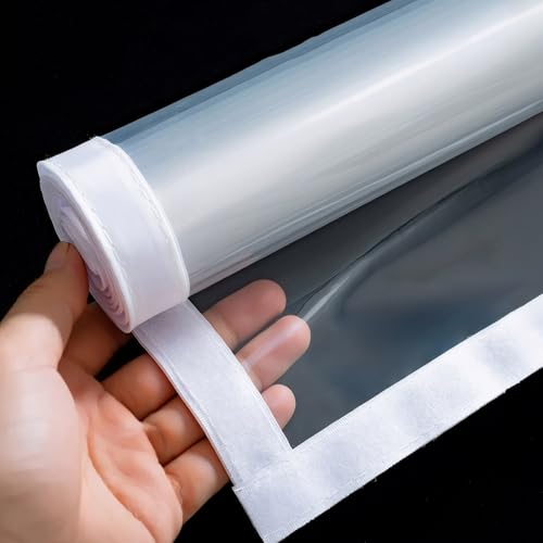 ZHUOZ1T Fensterdichtungsskits Thermofolie,Kälteschutz Wärmeschutzvorhang,Winddichte Staubdichte Transparente Fenster für den Winter,Klare Sicht,Mit Selbstklebendem Zubehör (60cm x 190cm) von ZHUOZ1T