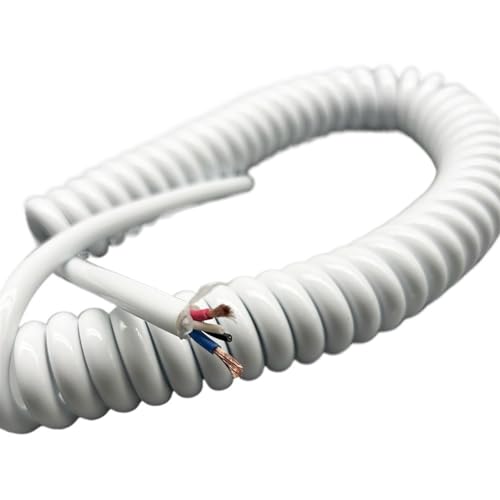 2-adriges 15AWG-Teleskopkabel for Maschinenräume, reines Kupfer, skalierbares Netzkabel, industrielle dicke Spiralfeder, Drahtspirale, Verlängerung(2 Core 1.5mm2,Stretch 12 meter) von ZHURDFT