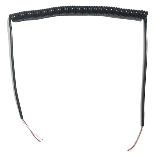 24AWG Elektrisches dehnbares Kabel, 2-adrig, 0,2 mm, quadratisches Federkabel, schwarzes, teleskopisches, spiralförmig ummanteltes Drahtkabel, Spiralverlängerung(Undraw 3.75 meters) von ZHURDFT