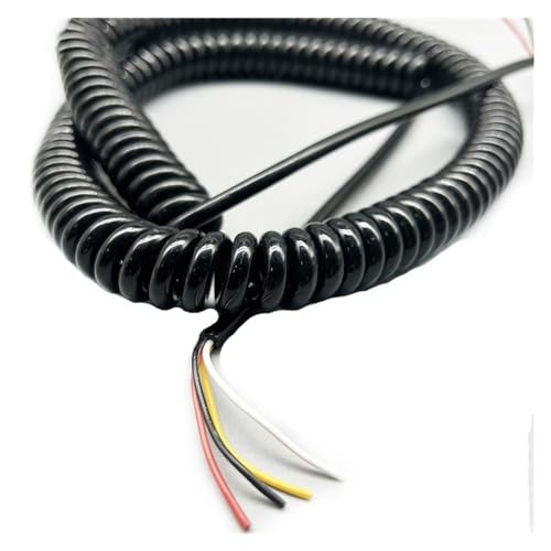 4-adrige Spiralfeder-Teleskopleitung, 0,5 mm quadratisches, gestrecktes Kupferkerndrahtkabel, 1 Meter bis 9 Meter Spiralkabel, Spiralverlängerung(Stretch 1 Meter) von ZHURDFT