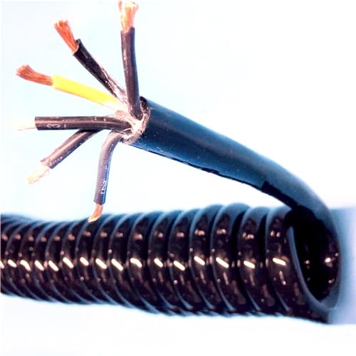 6-adriger heller Federdraht, 2,5 mm quadratisch, reines Kupfer, Hochleistungs-Spiralkabel, verschleißfeste Zugstromleitung, einziehbare Spule(2.5mm2 13AWG Stretch 10 meter) von ZHURDFT