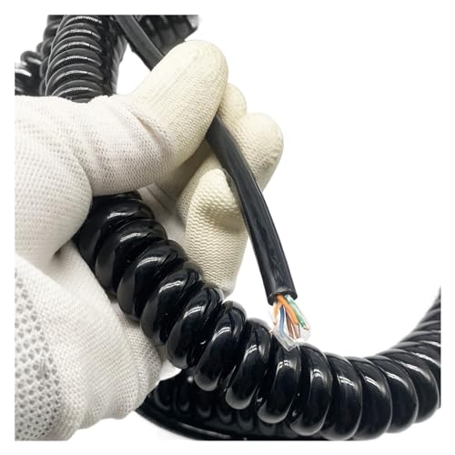 8-adriges Feder-Netzwerkkabel, Sensor-Teleskopdraht, Twisted-Pair-Spiraldraht, Aluminiumfolien-Abschirmung, Verlängerungskabel, Spiralverlängerung(Strecth 3 meter) von ZHURDFT