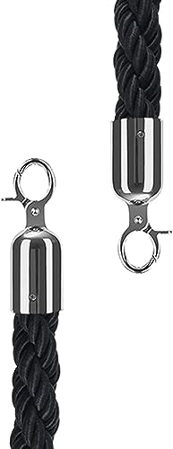 Abspannseil, Seilabsperrung for Leitkegel/Parkplatzabsperrung, 2 Stück hängende Leitpfostenseile mit polierten Haken, 5 Farben zur Auswahl(Black,250cm/8ft) von ZHURDFT
