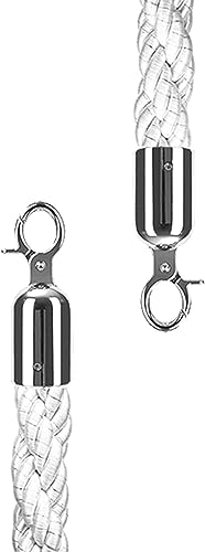 Abspannseil, Seilabsperrung for Leitkegel/Parkplatzabsperrung, 2 Stück hängende Leitpfostenseile mit polierten Haken, 5 Farben zur Auswahl(White,150cm/5ft) von ZHURDFT