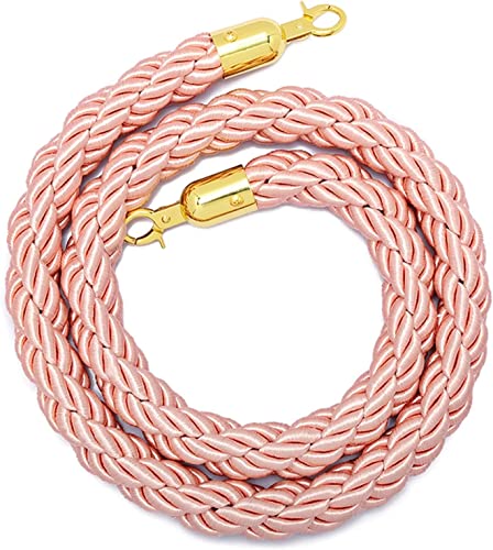 Abspannseil, Seilabsperrung mit vergoldeten Karabinerhaken aus Edelstahl, 1,5 m lange Seilabsperrung for Veranstaltungen, Theater(Pink) von ZHURDFT