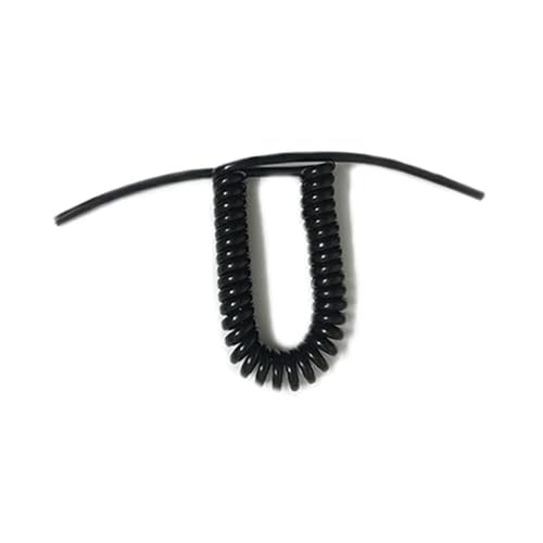 Einziehbares Verlängerungskabel, Spiralkabel, 2-adrig, 2,5 mm, quadratisch, einziehbare Federstromkabelleitung,5Meter, 7, schwarz-weiß, for den Außenbereich, Spule(Black,Stretch 1.25 meter) von ZHURDFT