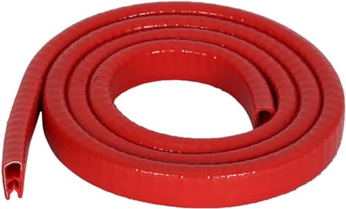 Kantenschutz, U-Gummi-Kantenschutz, 9,1 m, mit Metallpassung, Dichtungsstreifen for Autotüren, Luken und, einfach zu schneiden, 8 mm x 6 mm (Farbe: Rot, Größe: 1).(Red,17mm x 9mm) von ZHURDFT