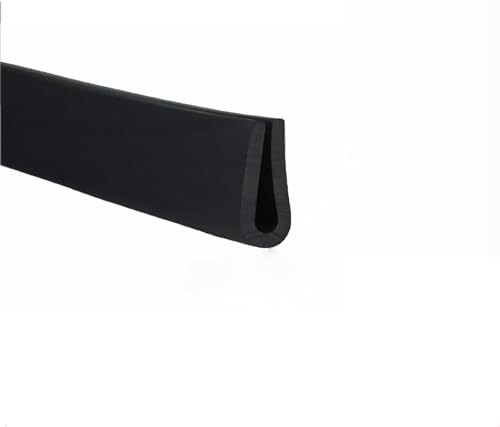 Kantenschutz, U-förmiger Dichtungsstreifen, 3,28 Fuß, schwarzer, runder Gummi-Dichtungsstreifen an der Unterseite, for Autotüren, Luken und Glasstahlplatten, 10 mm x 4 mm (Größe).(18mm x 8mm) von ZHURDFT