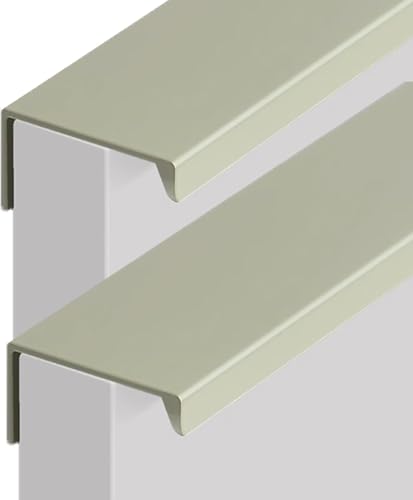 Schrankgriffe, 2 Stück Kleiderschrank-Fingerkantengriffe, verdeckte Griffe aus Aluminiumlegierung, Schubladengriffe im modernen Stil for den Türschrank in der Küche zu Hause(Green,Length 120mm) von ZHURDFT