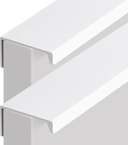 Schrankgriffe, 2 Stück Kleiderschrank-Fingerkantengriffe, verdeckte Griffe aus Aluminiumlegierung, Schubladengriffe im modernen Stil for den Türschrank in der Küche zu Hause(White,Length 1000mm) von ZHURDFT