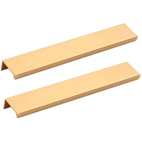 Schrankgriffe, 2 Stück Schranktürkantengriff, goldene, unsichtbare Türgriff-Zugknöpfe aus Aluminiumlegierung, unsichtbarer Schubladengriff for Kommoden, Schubladen, Kleiderschränke(Length: 250 mm) von ZHURDFT