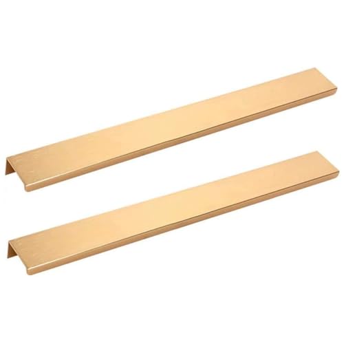 Schrankgriffe, 2 Stück Schranktürkantengriff, goldene, unsichtbare Türgriff-Zugknöpfe aus Aluminiumlegierung, unsichtbarer Schubladengriff for Kommoden, Schubladen, Kleiderschränke(Length: 400 mm) von ZHURDFT