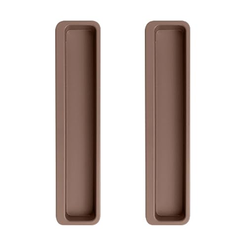 Schrankgriffe, 2 Stück versenkter Schranktürgriff, unsichtbarer, verdeckter Schiebetürgriff, mehrfarbiger Schubladengriff aus Aluminiumlegierung for Schrank, Kleiderschrank, Kommode(Brown,111mm) von ZHURDFT