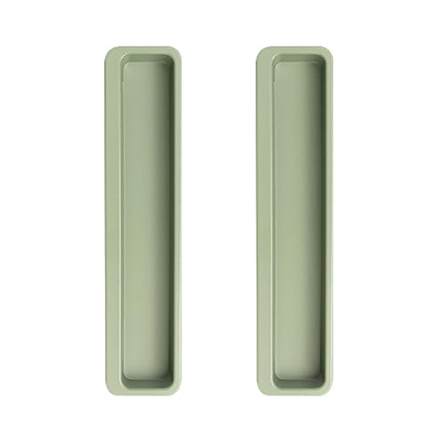 Schrankgriffe, 2 Stück versenkter Schranktürgriff, unsichtbarer, verdeckter Schiebetürgriff, mehrfarbiger Schubladengriff aus Aluminiumlegierung for Schrank, Kleiderschrank, Kommode(Green,175mm) von ZHURDFT