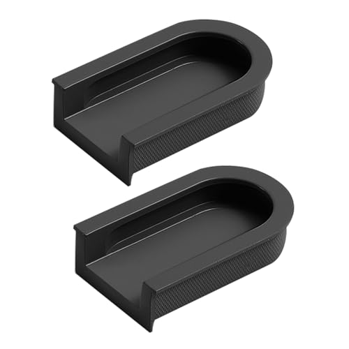 Schrankgriffe, 2 Stück versenkter bündiger Türgriff, mehrfarbige Schubladengriffe, Schiebeschrankgriffe, Schubladenknauf aus Aluminiumlegierung for Kommoden, Schränke, Kleiderschränke(Black,S) von ZHURDFT