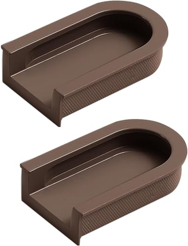 Schrankgriffe, 2 Stück versenkter bündiger Türgriff, mehrfarbige Schubladengriffe, Schiebeschrankgriffe, Schubladenknauf aus Aluminiumlegierung for Kommoden, Schränke, Kleiderschränke(Brown,S) von ZHURDFT