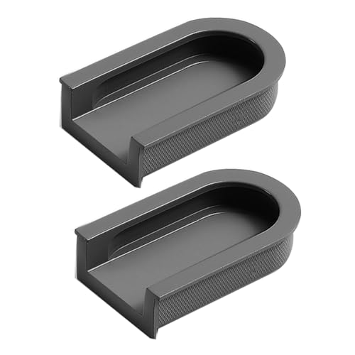 Schrankgriffe, 2 Stück versenkter bündiger Türgriff, mehrfarbige Schubladengriffe, Schiebeschrankgriffe, Schubladenknauf aus Aluminiumlegierung for Kommoden, Schränke, Kleiderschränke(Gray,S) von ZHURDFT