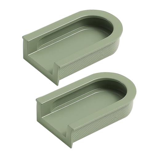 Schrankgriffe, 2 Stück versenkter bündiger Türgriff, mehrfarbige Schubladengriffe, Schiebeschrankgriffe, Schubladenknauf aus Aluminiumlegierung for Kommoden, Schränke, Kleiderschränke(Green,S) von ZHURDFT