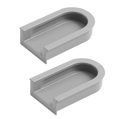 Schrankgriffe, 2 Stück versenkter bündiger Türgriff, mehrfarbige Schubladengriffe, Schiebeschrankgriffe, Schubladenknauf aus Aluminiumlegierung for Kommoden, Schränke, Kleiderschränke(Grey1,S) von ZHURDFT