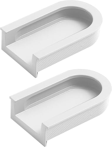 Schrankgriffe, 2 Stück versenkter bündiger Türgriff, mehrfarbige Schubladengriffe, Schiebeschrankgriffe, Schubladenknauf aus Aluminiumlegierung for Kommoden, Schränke, Kleiderschränke(White,S) von ZHURDFT