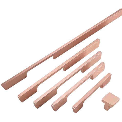 Schrankgriffe, 6 Stück Roségold-Küchenschrankgriffe aus Aluminiumlegierung, langer Griff, Möbelknauf for Kommoden, Schubladen, Kleiderschränke(Length 800mm) von ZHURDFT