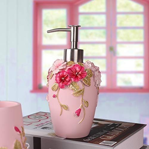 Seifenspender, Seifenspender for die Arbeitsplatte, 2,3" x 6,8" Lotionpumpe 250ml 8,4oz, Seifenhalter Harz Duschspender for Badezimmer Spülmittel(Blue+pink) von ZHURDFT