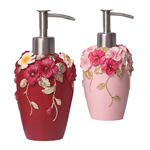 Seifenspender, Seifenspender for die Arbeitsplatte, 2,3" x 6,8" Lotionpumpe 250ml 8,4oz, Seifenhalter Harz Duschspender for Badezimmer Spülmittel(Blue+pink+red) von ZHURDFT