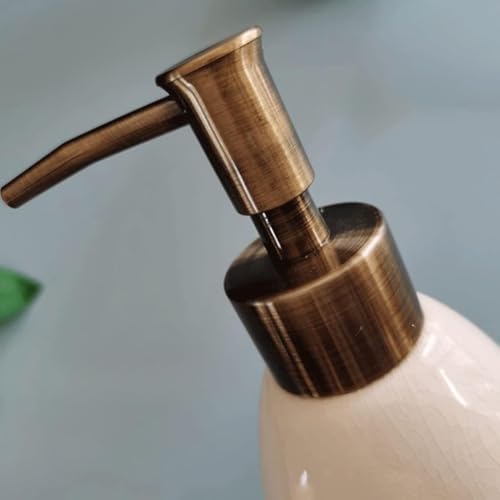Seifenspender, Seifenspender for die Arbeitsplatte, 450 ml, Keramik, antikes Design, Lotionspender for, nachfüllbarer, Badezimmerseifenspender von ZHURDFT