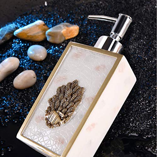 Seifenspender, Seifenspender for die Arbeitsplatte, Duschpumpe, weißer for Badezimmer, Küchenarbeitsplatte, Lotion- und Flüssigkeitsspender, Seifenflasche 11,8 oz, von Hand(Gold) von ZHURDFT