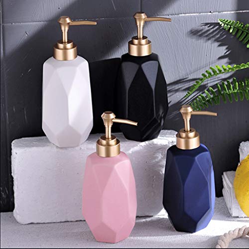 Seifenspender, Seifenspender for die Arbeitsplatte, aus Keramik, 325 ml Pumpflasche for Flüssigseife for Badezimmer, Waschtisch, Küche – Handseife(Black) von ZHURDFT