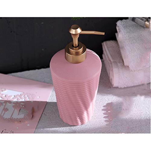 Seifenspender, Seifenspender for die Arbeitsplatte, aus Keramik, 325 ml Pumpflasche for Flüssigseife for Badezimmer, Waschtisch, Küche – Handseife(Dazzling Pink) von ZHURDFT