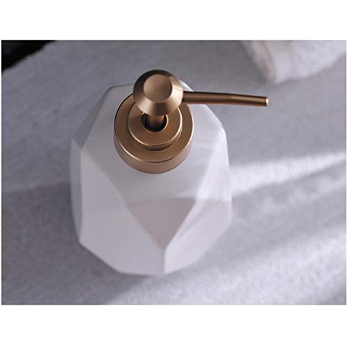 Seifenspender, Seifenspender for die Arbeitsplatte, aus Keramik, 325 ml Pumpflasche for Flüssigseife for Badezimmer, Waschtisch, Küche – Handseife(White) von ZHURDFT