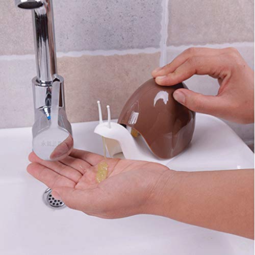 Seifenspender, Seifenspender for die Arbeitsplatte, schöne, Lotionspender for for Küche, Badezimmer, Haushalt, 140 ml, 4,11 oz(Brown+white) von ZHURDFT