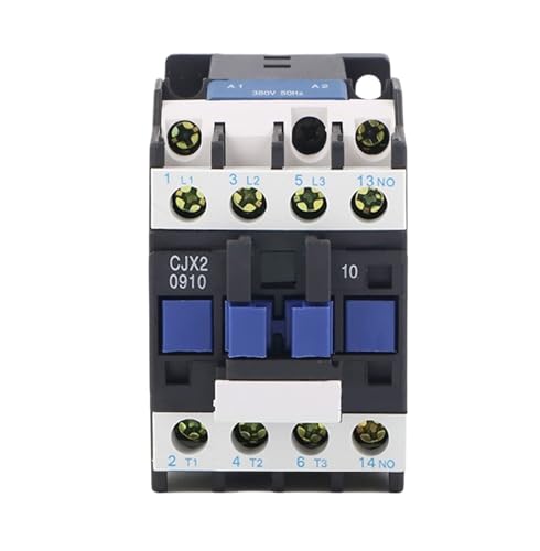 Wechselstromrelais, AC-Schütz CJX2-0910 9A NO 3-Phasen-Leistungsschütz zur DIN-Schienenmontage 24 V 36 V 110 V 220 V 380 V(Ac24v) von ZHURDFT