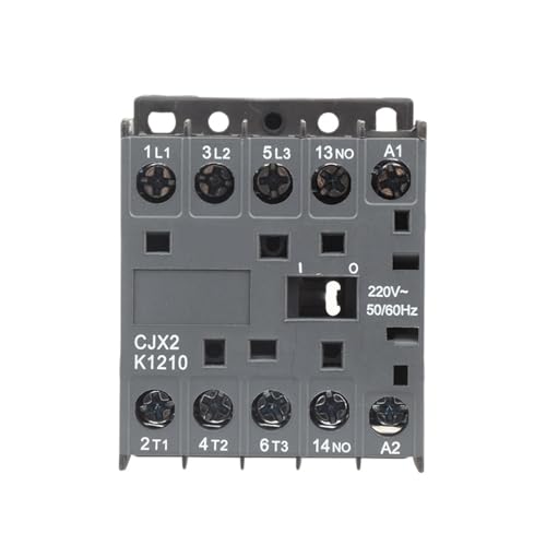 Wechselstromrelais, CJX2-K Mini AC Schütz Din-schiene 3P 3 wichtigsten 1NO/3 wichtigsten 1NC Spule Spannung 220V 50/60Hz 6A 9A 12A(910) von ZHURDFT