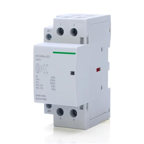 Wechselstromrelais, HCH8s-63 Haushalts-AC-Schütz 2P 40A 63A 2NO 2NC 1NO1NC DC24V AC110V AC220V Automatisches Schütz Din-Schienen-Typ 50Hz 60Hz(2p 63a 2no Ac110v) von ZHURDFT