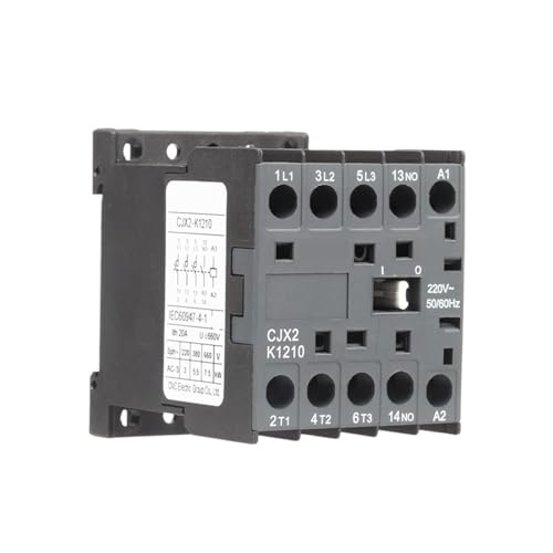 Wechselstromrelais, Mini-AC-Schütz CJX2-K Din-Schiene 3P 3 Haupt 1NO/3 Haupt 1NC Spulenspannung 220V 50/60Hz 6A 9A 12A(1201) von ZHURDFT