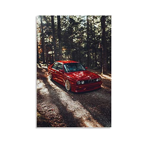 ZHUTOU Auto-Poster, Bmw E30 M3, Leinwand-Kunstposter und Wandkunst, Bilderdruck, modernes Familienschlafzimmerdekor, Poster, 40 x 60 cm von ZHUTOU