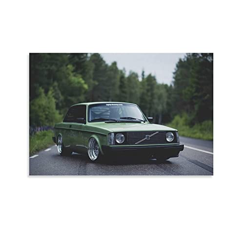 Auto-Poster, Motiv: grüner Volvo 240 Coupe, Leinwand-Kunstdruck, modernes Familien-Schlafzimmer, Dekor-Poster, 30 x 45 cm von ZHUTOU