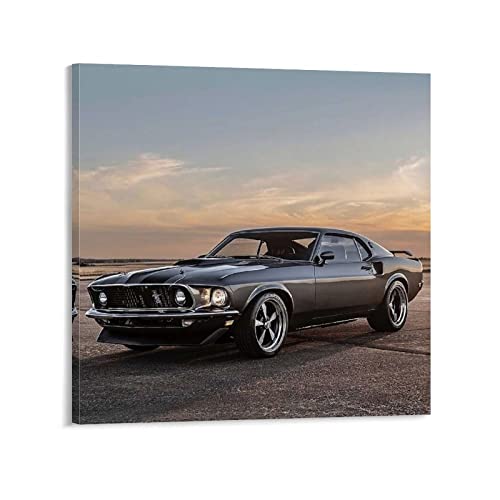 Auto-Poster 1969 Mach 1 Mustang Fastback Poster, dekoratives Gemälde, Leinwand, Wandkunst, Wohnzimmer, Schlafzimmer, Gemälde, 30 x 30 cm Auto-Poster 1969 Mach 1 Mustang Fastback Poster, dekoratives Gemälde, Leinwand, Wandkunst, Wohnzimmer, Schlafzimmer, Gemälde, 30 x 30 cm von ZHUTOU