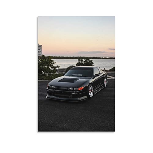 Auto-Poster 1992, Nissan Silvia S13, dekoratives Gemälde, Leinwand, Wandkunst, Wohnzimmer, Schlafzimmer, Gemälde 50 x 75 cm von ZHUTOU