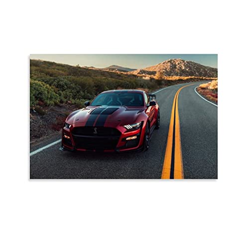 ZHUTOU Auto-Poster 2020 Ford Mustang Shelby Gt500 Leinwand-Kunst-Poster und Wandkunst-Bilddruck, modernes Familien-Schlafzimmer-Dekor-Poster, 40 x 60 cm von ZHUTOU