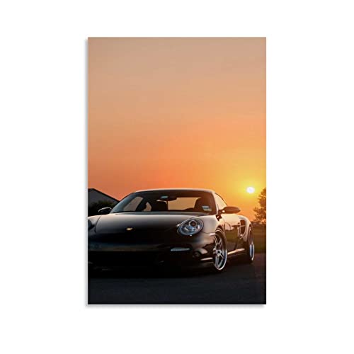 Auto-Poster Porsche 911 Turbo 997, dekoratives Gemälde, Leinwand, Wandkunst, Wohnzimmer, Poster, Schlafzimmer, Gemälde, 50 x 75 cm von ZHUTOU
