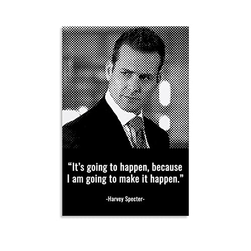 TV-Show-Poster, Harvey Specter Zitate, Leinwand-Kunstposter und Wandkunst, Bild, Druck, modernes Familienschlafzimmerdekor, Poster, 30 x 45 cm von ZHUTOU